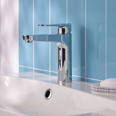Goodhome Cavally Medium Chrome Effect Round Basin Mono Mixer Tap