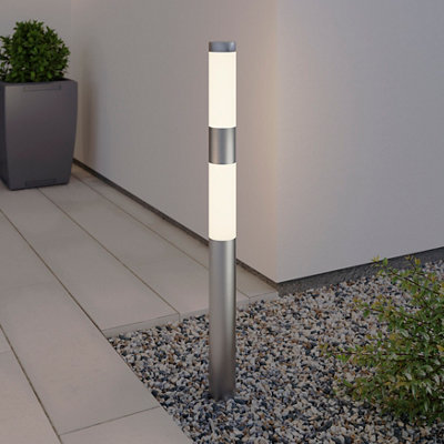Goodhome Callisto Contemporary Stainless Steel Mains-Powered 1 Lamp Integrated Led Outdoor Post Light (H)1000Mm