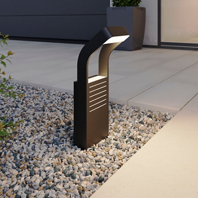 Goodhome Majorca Contemporary Black Mains-Powered 1 Lamp Integrated Led Outdoor Post Light (H)450Mm