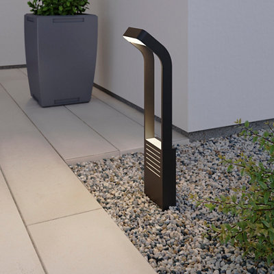 Goodhome Majorca Contemporary Black Mains-Powered 1 Lamp Integrated Led Outdoor Post Light (H)700Mm