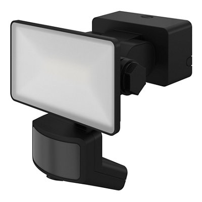 Goodhome Davern Awl1020-Ib Black Mains-Powered Cool White Outdoor Led Pir Floodlight 1000Lm