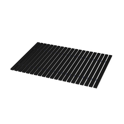 Goodhome Caledon Black Rollable Rectangular Bath Mat (L)70Cm (W)50Cm