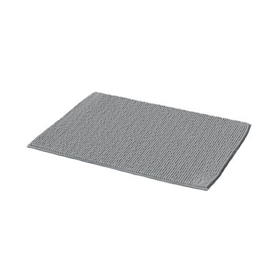 Goodhome Kina High Rise Grey Rectangular Bath Mat (L)70Cm (W)50Cm