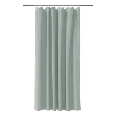 Goodhome Koros Sage Grey Plain Shower Curtain (W)180Cm