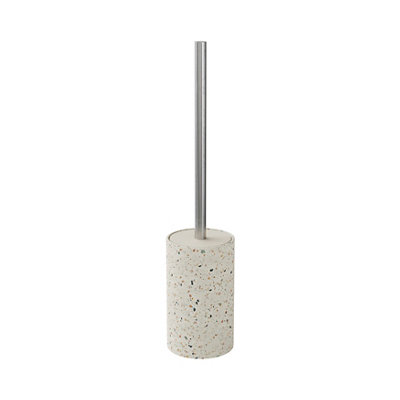 Goodhome Elland Concrete & Stainless Steel Terrazzo Effect Toilet Brush & Holder