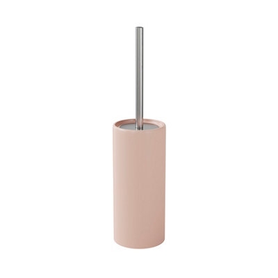 Goodhome Koros Blush Pink Ceramic, Polypropylene (Pp) & Stainless Steel Toilet Brush & Holder