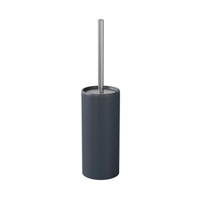 Goodhome Koros Midnight Blue Ceramic, Polypropylene (Pp) & Stainless Steel Toilet Brush & Holder