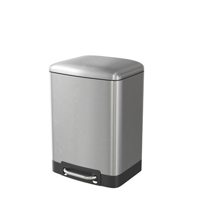 Goodhome Elland Silver Metal Bathroom Bin - 5L