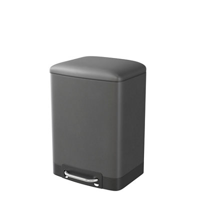 Goodhome Elland Ebony Metal Bathroom Bin - 5L