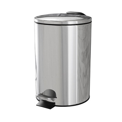 Goodhome Koros Chrome Effect Metal Bin -3L
