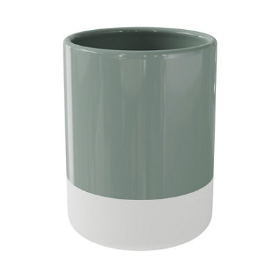 Goodhome Koros Gloss & Matt White & Sage Grey Ceramic Tumbler