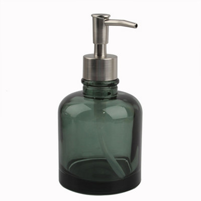 Goodhome Tanera Green Glass Freestanding Soap Dispenser