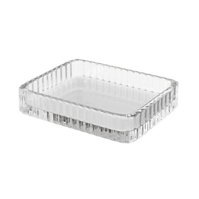 Goodhome Cavalla Transparent Ribbed Effect Glass Soap Dish