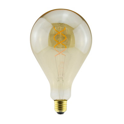 Diall Amber E27 5W 250Lm 330° Balloon Warm White Led Filament Light Bulb