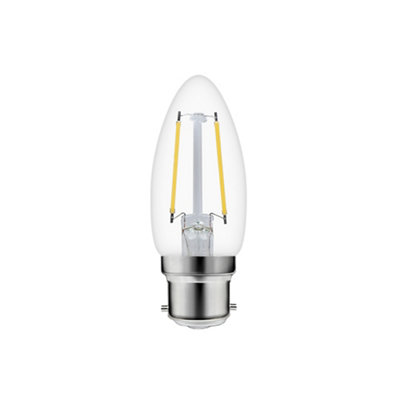 Diall B22 1.8W 250Lm Clear Candle Neutral White Led Filament Light Bulb