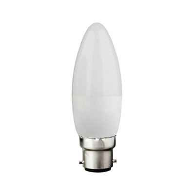 Diall B22 4.2W 470Lm 180° Frosted Candle Neutral White Led Light Bulb