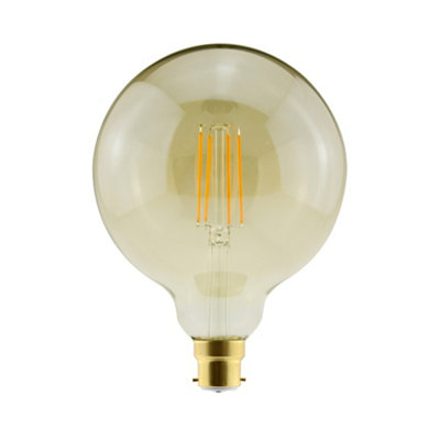 Diall G125 B22 5.5W 470Lm 330° Amber Globe Warm White Led Filament Light Bulb