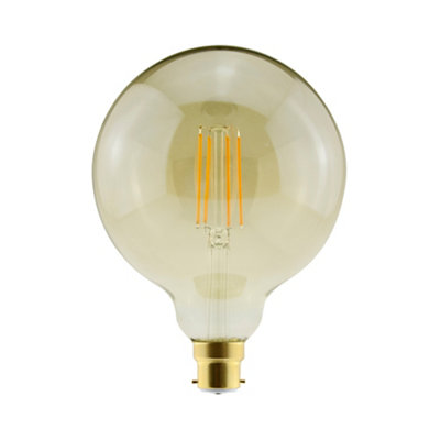 Diall G125 B22 8.5W 806Lm 330° Amber Globe Warm White Led Filament Light Bulb