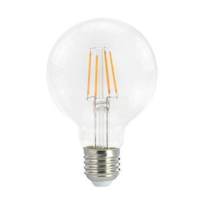 Diall G80 E27 3.4W 470Lm Clear Globe Warm White Led Filament Light Bulb