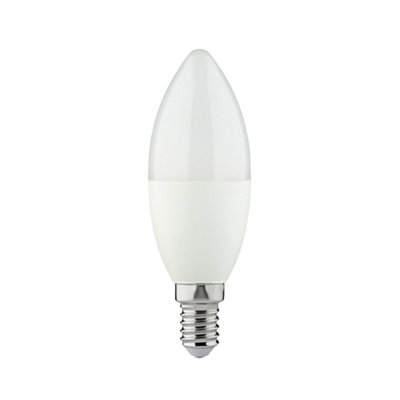 Diall E14 4.2W 470Lm 180° Frosted Candle Warm White Led Light Bulb, Pack Of 6
