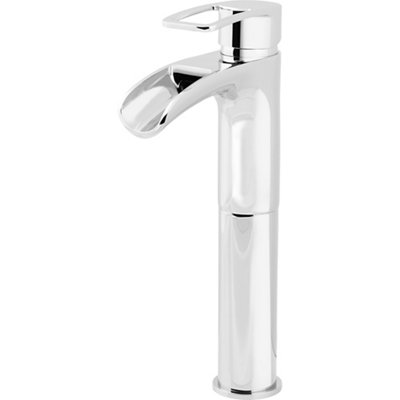 Goodhome Olmeto Tall Chrome Effect Basin Mono Mixer Tap