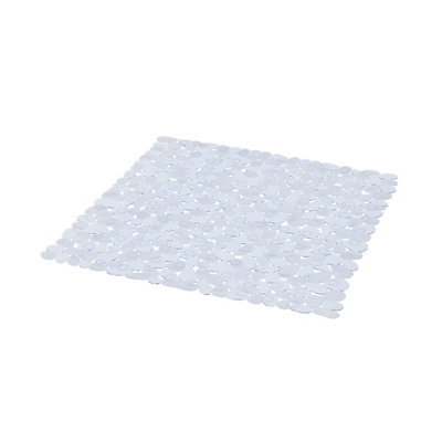 Goodhome Koros Transparent Pebbles Square Bath & Shower Mat (L)53Cm (W)53Cm