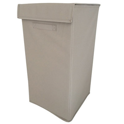 Goodhome Drina Taupe Polyester (Pes) & Polypropylene (Pp) Laundry Bin, 52L