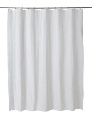 Goodhome Drina White Plain Shower Curtain (H)200Cm (W)180Cm