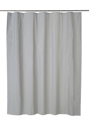 Goodhome Drina Anthracite Plain Shower Curtain (H)200Cm (W)180Cm