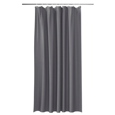Goodhome Koros Anthracite Plain Shower Curtain (W)180Cm