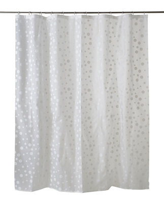 Goodhome Hiuchi Transparent & Silver Polka Dot Shower Curtain (H)200Cm (W)180Cm