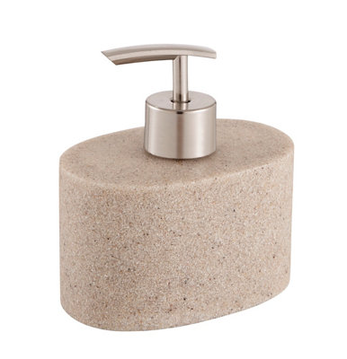 Goodhome Jubba Sandstone Effect Polyresin Freestanding Soap Dispenser