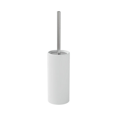 Goodhome Koros White Ceramic, Polypropylene (Pp) & Stainless Steel Toilet Brush & Holder