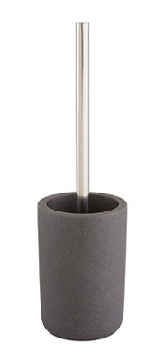 Goodhome Jubba Polymer Resin, Polypropylene (Pp) & Stainless Steel Stone Effect Toilet Brush & Holder