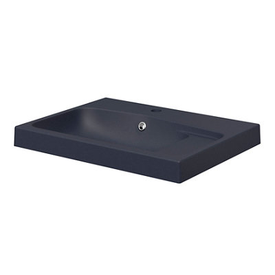 Goodhome Mila Black Rectangular Vanity Basin (W)60.4Cm