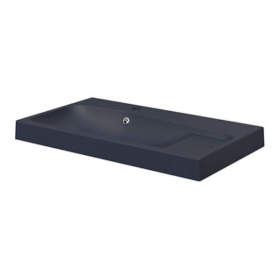 Goodhome Mila Black Rectangular Vanity Basin (W)80.4Cm
