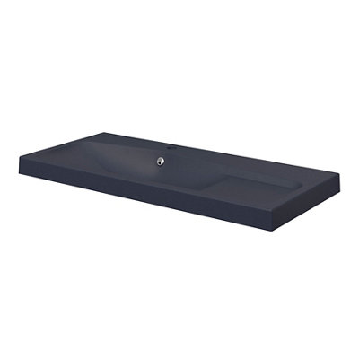 Goodhome Mila Black Rectangular Vanity Basin (W)100.4Cm