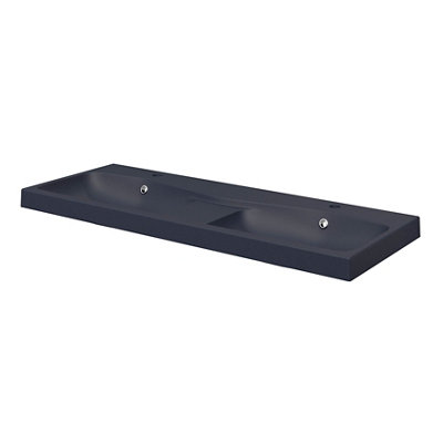 Goodhome Mila Black Rectangular Vanity Basin (W)120.4Cm