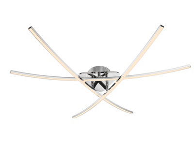 Goodhome Alani Metal & Plastic Chrome Effect Led Ceiling Light