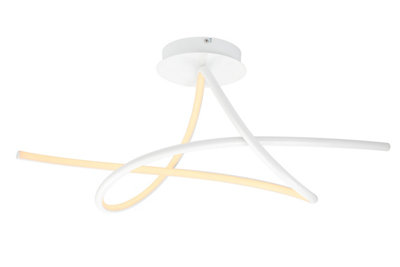 Goodhome Triangular Matt Metal & Plastic White Led Ceiling Light