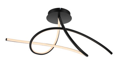 Goodhome Cleve Matt Metal & Plastic Black Led Ceiling Light