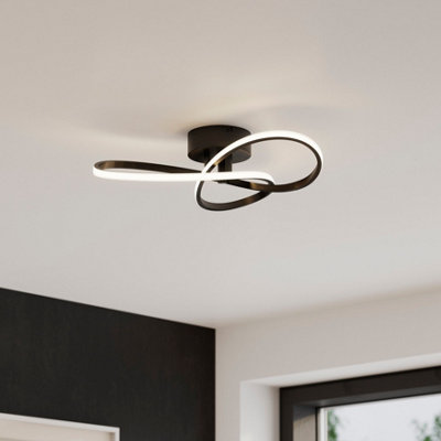 Goodhome Braxton Matt Metal & Plastic Black Led Ceiling Light - Refurbished