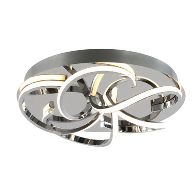 Goodhome Dossi Metal & Plastic Chrome Effect Led Ceiling Light