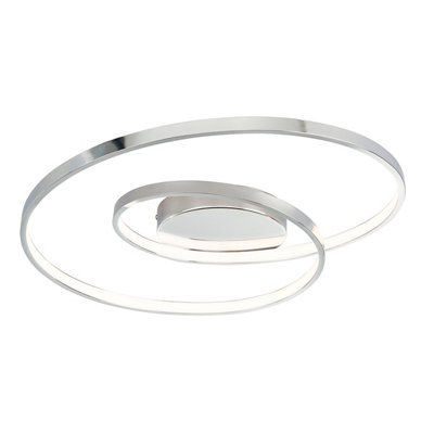 Goodhome Modern Metal & Plastic Chrome Effect Led Ceiling Light