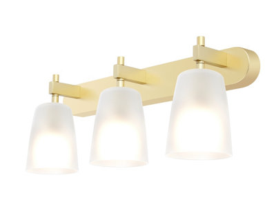 Goodhome Quadryx Bar Satin Brushed Brass Gold Effect 3 Light Spotlight