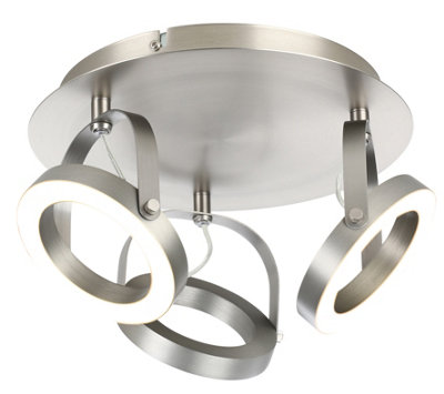 Goodhome Cyber Satin Nickel Effect 3 Light Spotlight