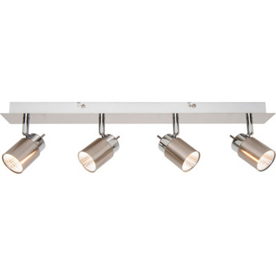 Goodhome Hades Bar Satin Nickel Effect 4 Light Spotlight