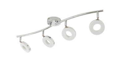 Goodhome Sham Tube Metal & Plastic Chrome Effect 4 Lamp Led Ceiling Light