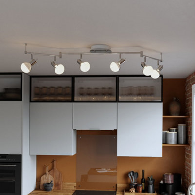 Goodhome Panacea Tube Gloss Chrome Effect 6 Light Spotlight Bar
