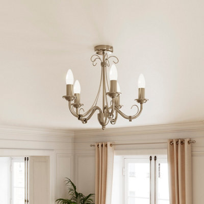 Goodhome Inuus Vintage Metal Antique Brass Effect 5 Lamp Ceiling Light